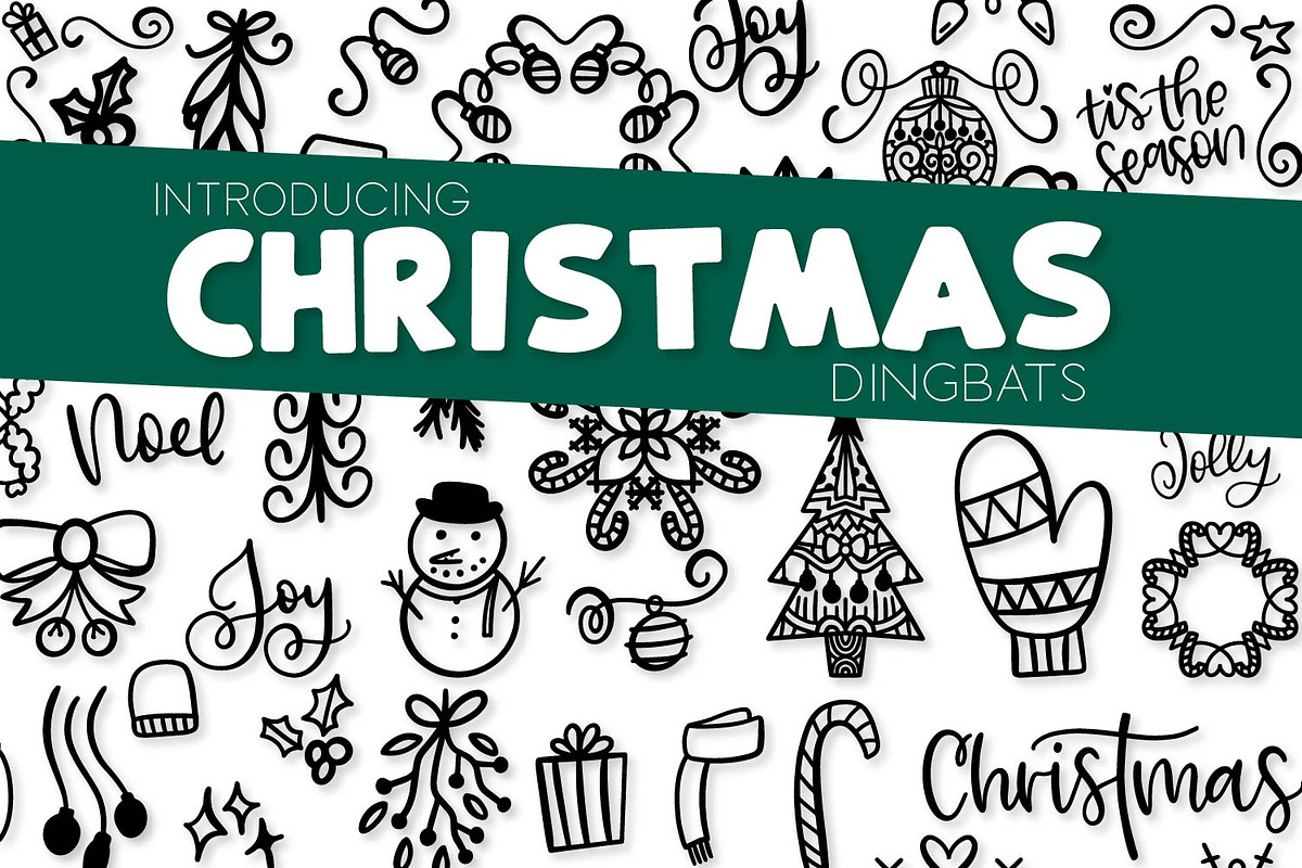 Christmas Dingbats - Doodle Font in Symbol Fonts - product preview 8