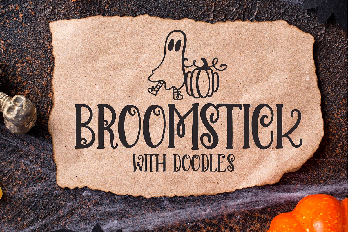 Broomstick Halloween Font & Doodles in Display Fonts - product preview 8