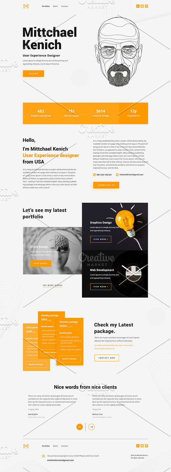 Personal Portfolio Template in Landing Page Templates - product preview 1