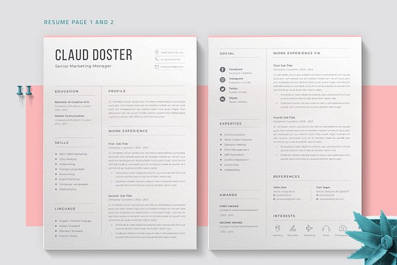 Resume Claud in Letter Templates - product preview 1
