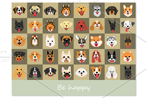 40 dog breeds vector illustration in Illustrations - product preview 2