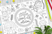 Cute forest elf coloring book
