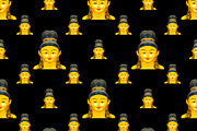 Asian Doll Face Seamless Pattern