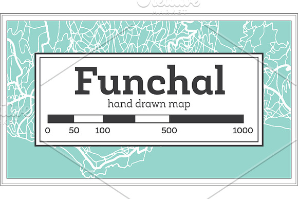 Funchal Portugal City Map in Retro in Illustrations - product preview 6