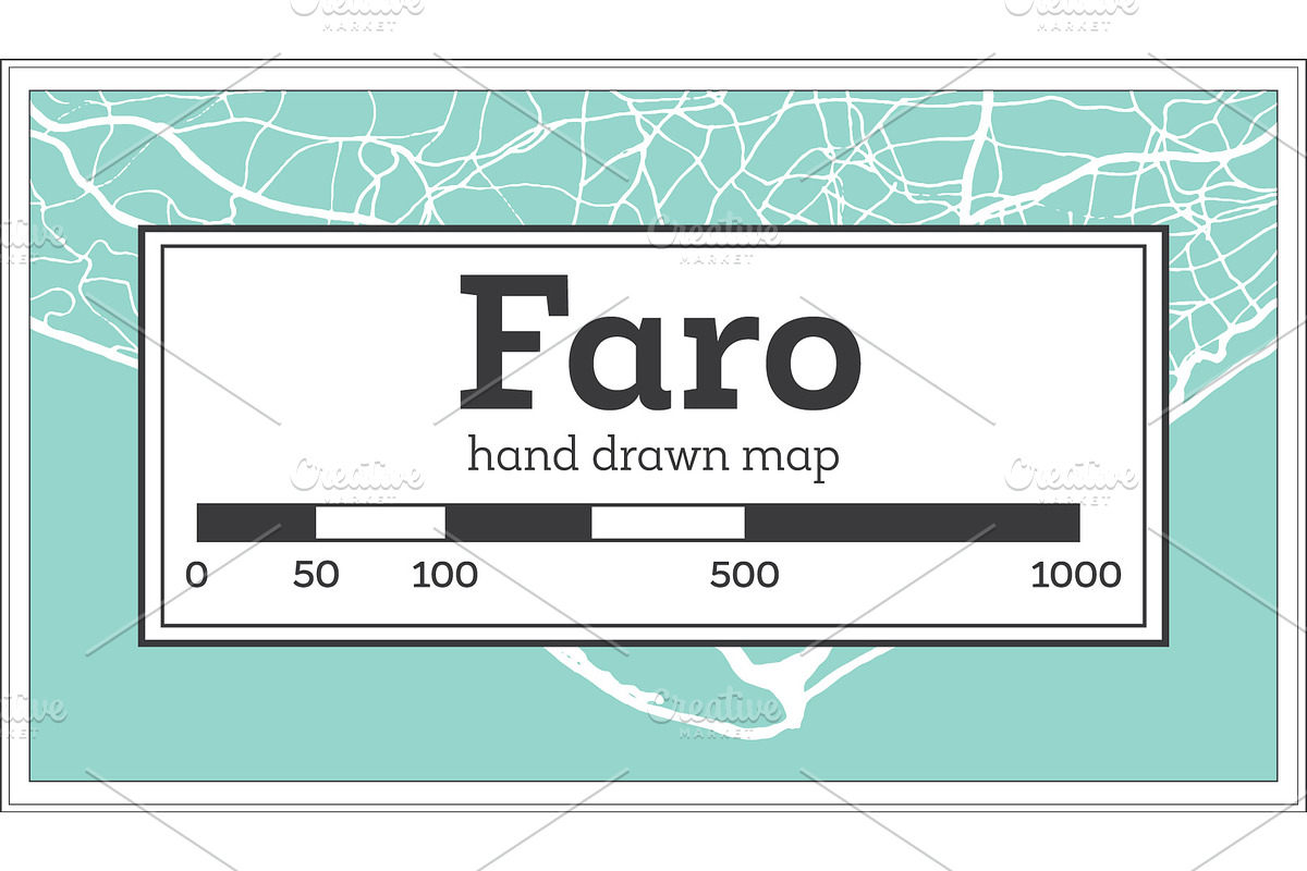 Faro Portugal City Map in Retro in Illustrations - product preview 8