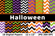 Halloween Digital Papers- Chevron