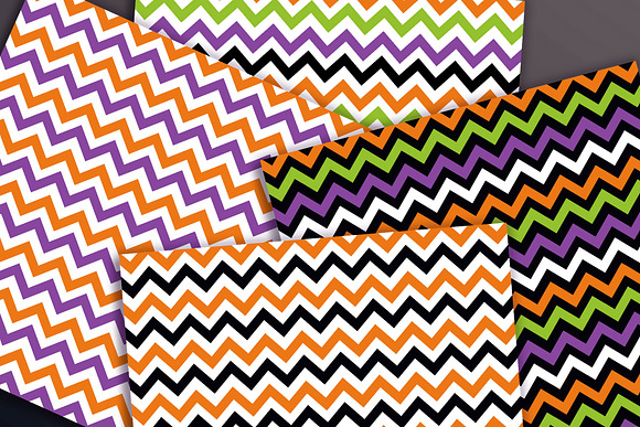 Halloween Digital Papers- Chevron in Patterns - product preview 1