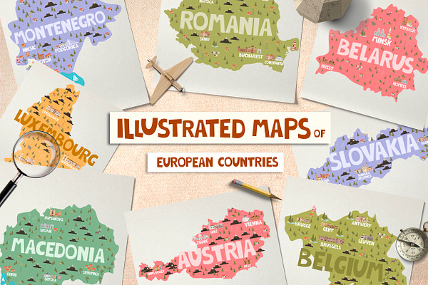 15 maps of European countries