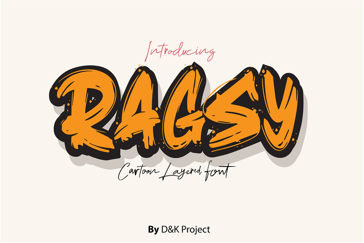 Ragsy | Cartoon layered font in Blackletter Fonts - product preview 8