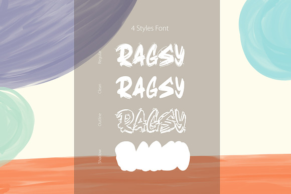 Ragsy | Cartoon layered font in Blackletter Fonts - product preview 2