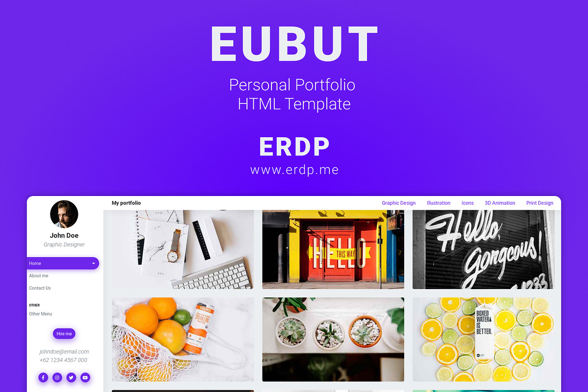EUBUT - Portfolio HTML Template in HTML/CSS Themes - product preview 8