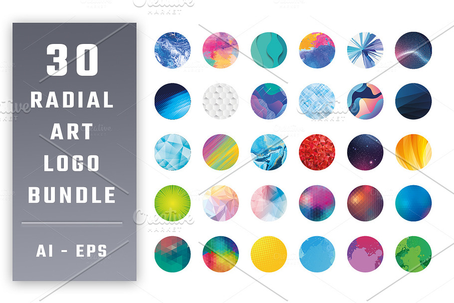 30 Radial Art Logo Bundle in Logo Templates - product preview 8