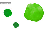 Green watercolor splashes. Vector
