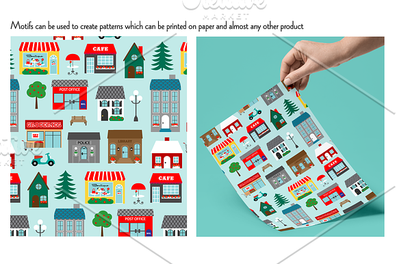 Town Buildings Clipart in Illustrations - product preview 1