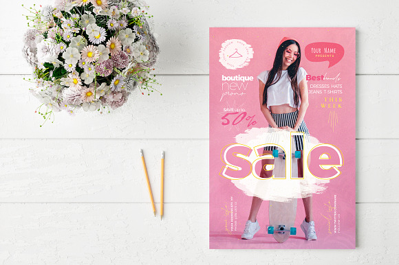 Fashion Sale Flyer Template in Invitation Templates - product preview 1