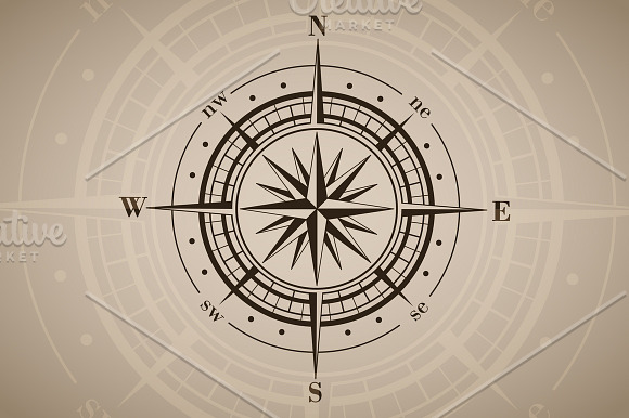 Vector Set of Compass Roses in Illustrations - product preview 2