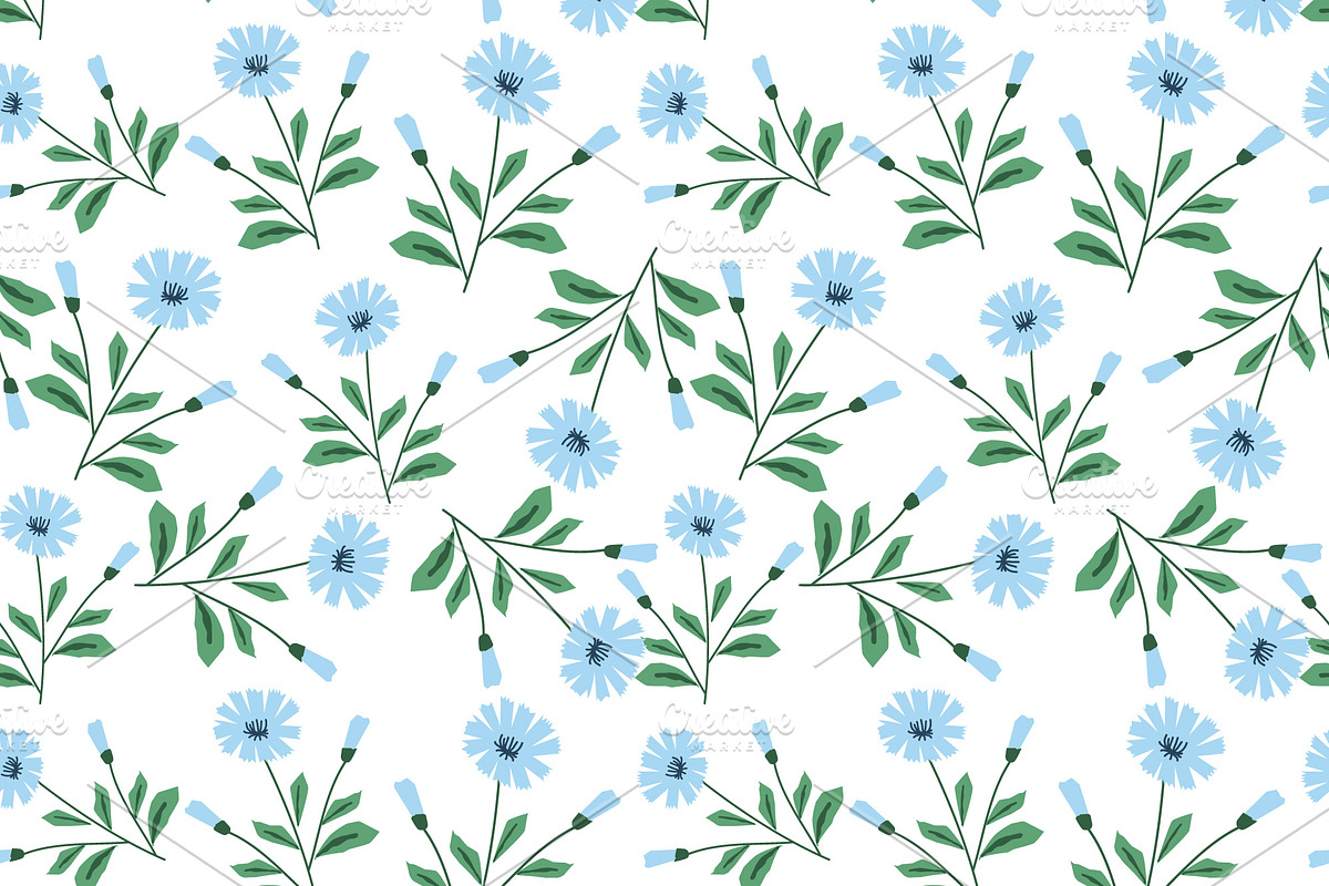 Seamless chicory pattern in Patterns - product preview 8