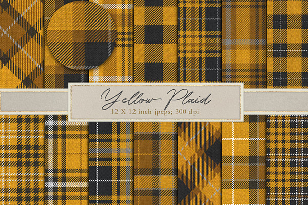 Yellow lumberjack plaid backgrounds