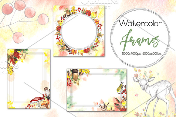 Autumn. Watercolor & graphic set in Objects - product preview 7