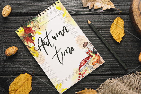 Autumn. Watercolor & graphic set in Objects - product preview 8
