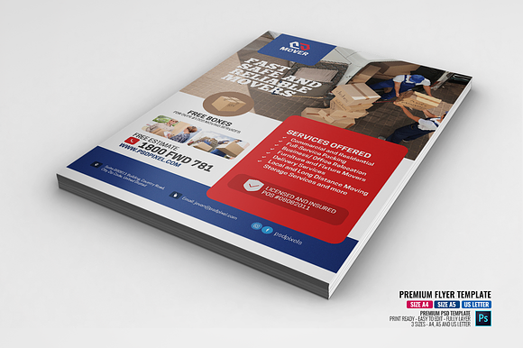 Moving Company Promotional Ads Flyer in Flyer Templates - product preview 1