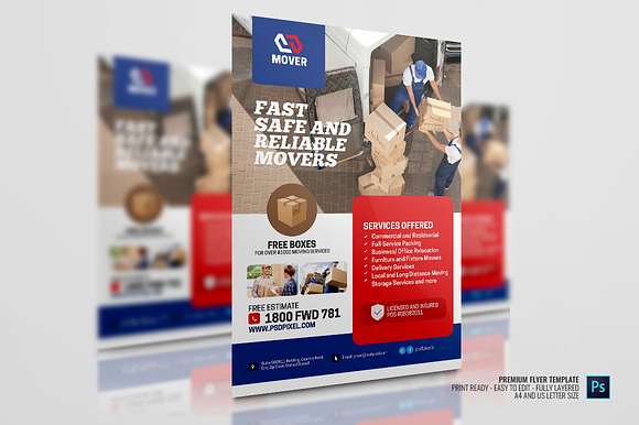 Moving Company Promotional Ads Flyer in Flyer Templates - product preview 2