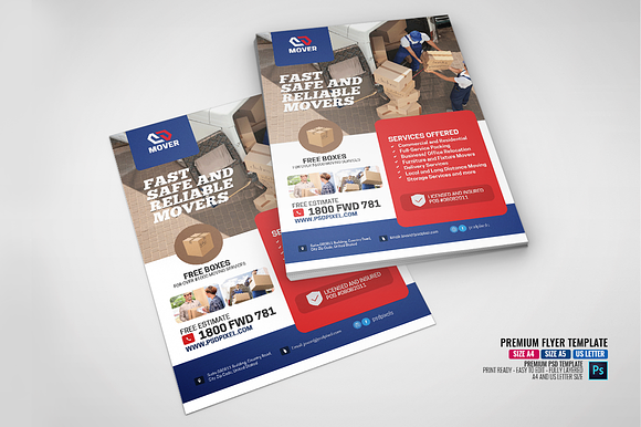 Moving Company Promotional Ads Flyer in Flyer Templates - product preview 3
