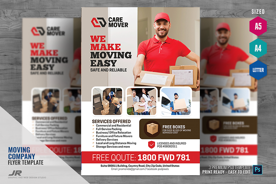 Local Movers and Forwarders Flyer in Flyer Templates - product preview 8