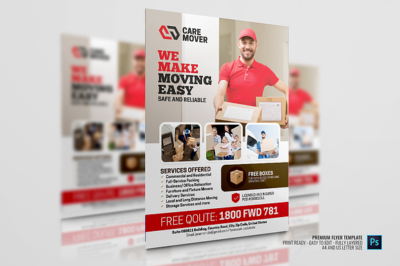 Local Movers and Forwarders Flyer in Flyer Templates - product preview 2