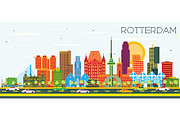 Rotterdam Netherlands City Skyline