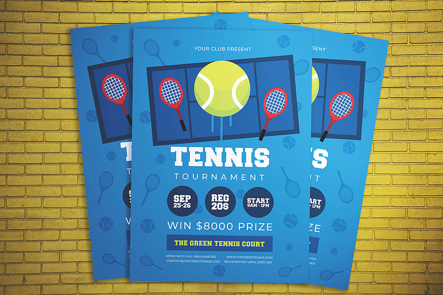 Tennis Tournament Flyer in Flyer Templates - product preview 8