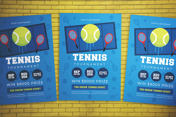 Tennis Tournament Flyer in Flyer Templates - product preview 2