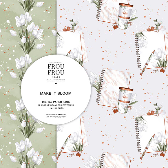 Floral Stationery Tulip Paper Pack in Patterns - product preview 2