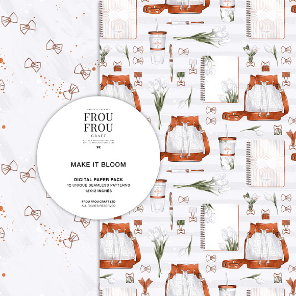 Floral Stationery Tulip Paper Pack in Patterns - product preview 3