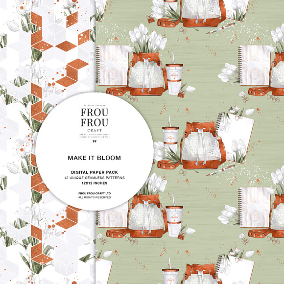 Floral Stationery Tulip Paper Pack in Patterns - product preview 4