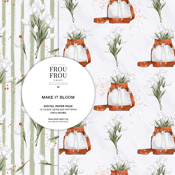 Floral Stationery Tulip Paper Pack in Patterns - product preview 5