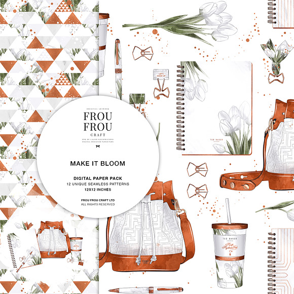 Floral Stationery Tulip Paper Pack in Patterns - product preview 6