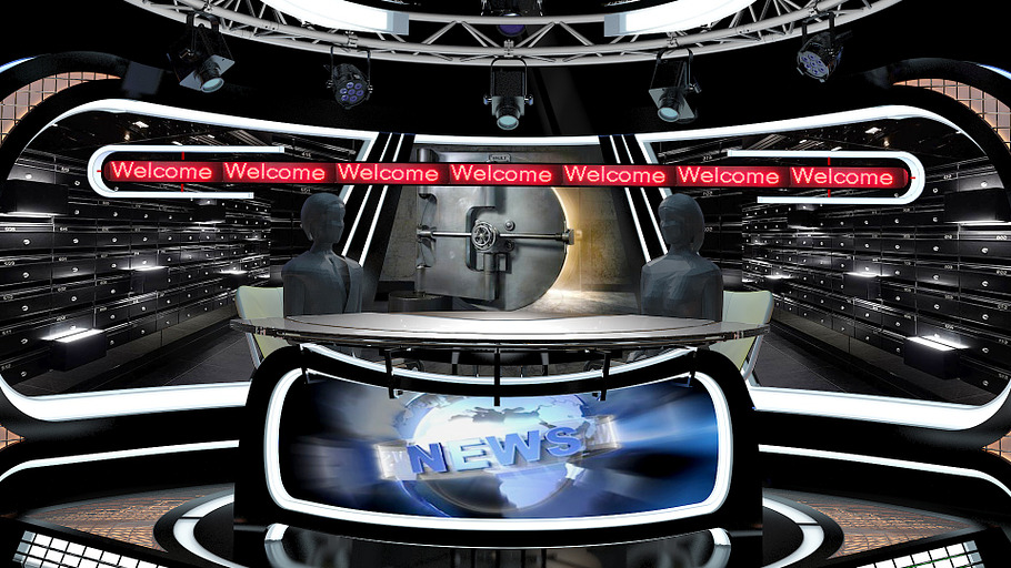 Virtual TV Studio News Set 34 in Architecture - product preview 10