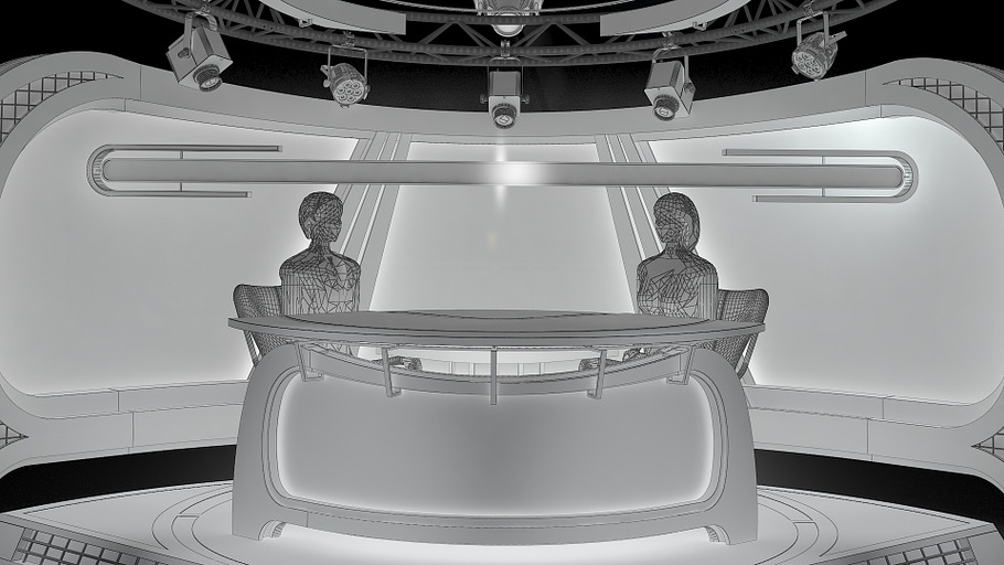 Virtual TV Studio News Set 34 in Architecture - product preview 11