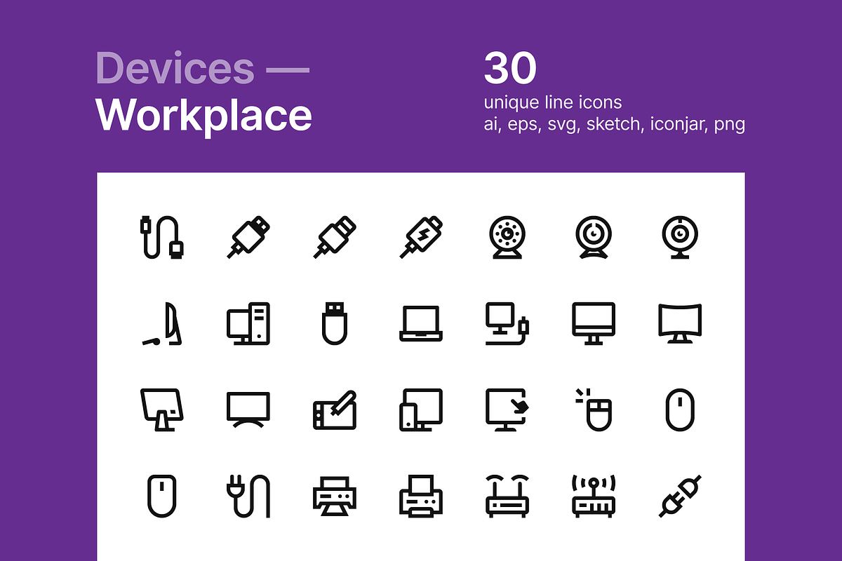 Devices — Workplace in Icons - product preview 8
