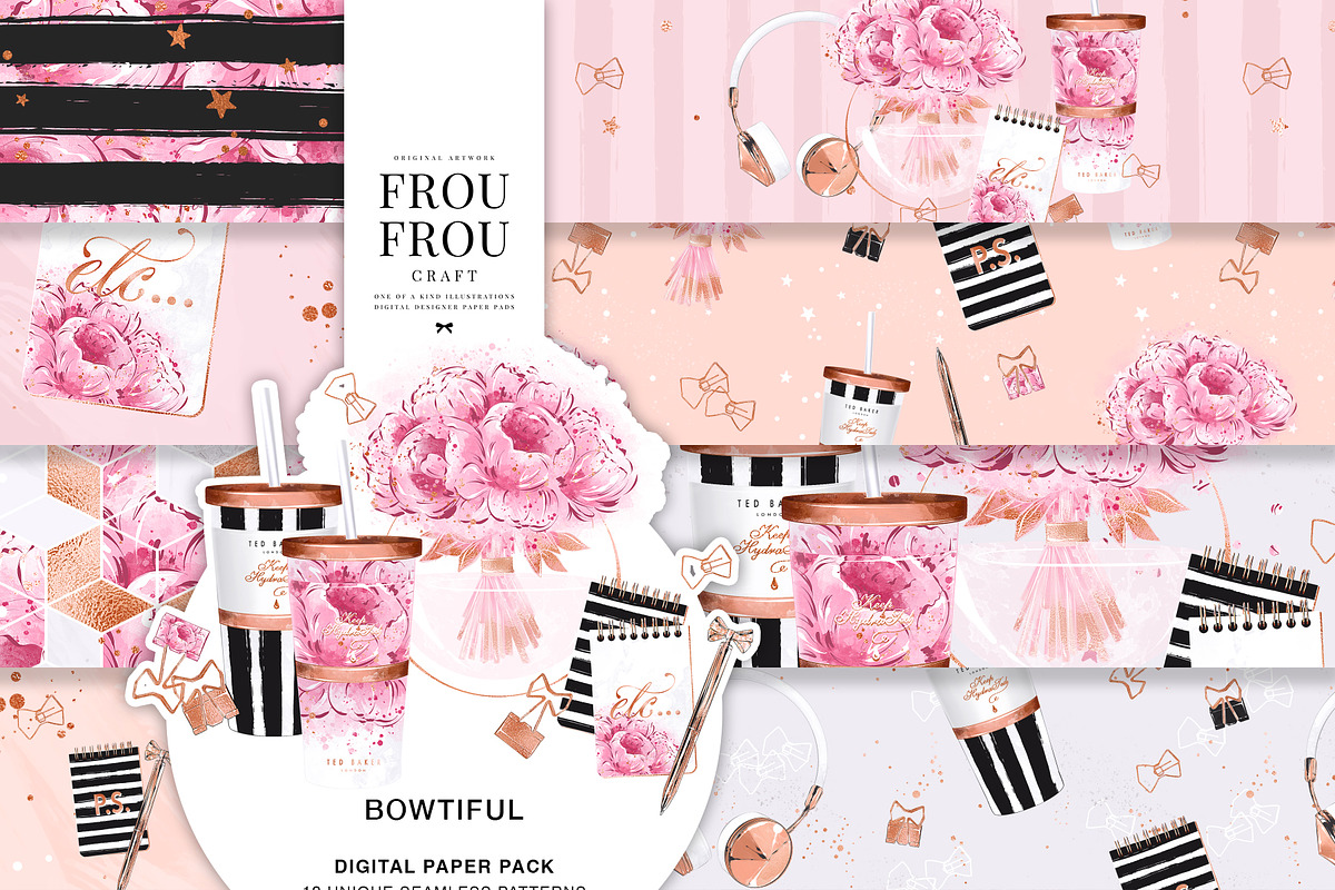 Pink Floral Stationery Paper Pack in Patterns - product preview 8