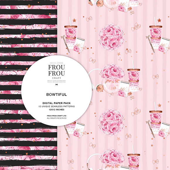 Pink Floral Stationery Paper Pack in Patterns - product preview 3