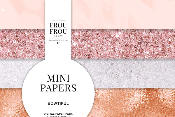 Pink Copper Marble Mini Papers