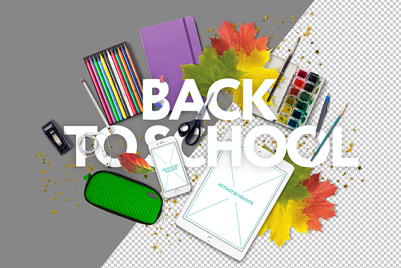 Back to school mockup. Psd & Png in Product Mockups - product preview 2