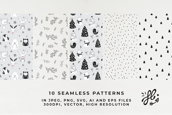 Pastel Christmas patterns in Patterns - product preview 2