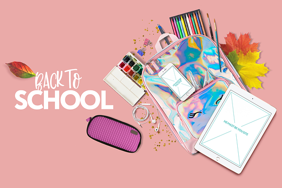 Back to school 2 mockup. Psd & Png in Scene Creator Mockups - product preview 2