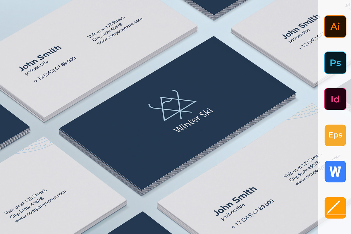 Ski Resort Business Card in Business Card Templates - product preview 8