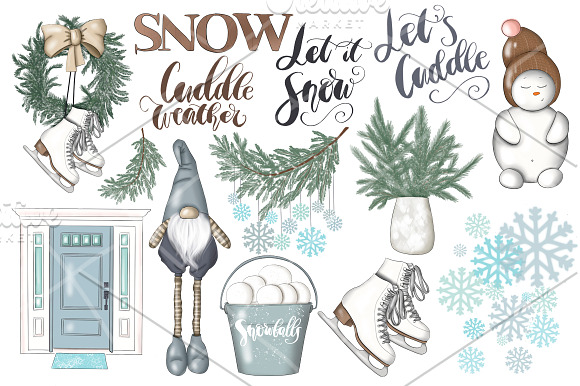 Cuddle Weather Clipart & Patterns in Illustrations - product preview 4