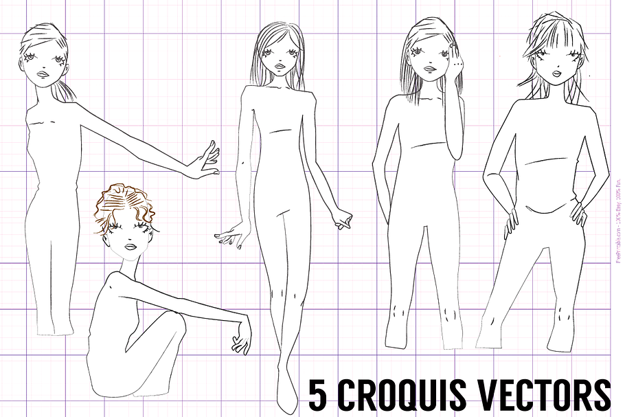 VECTOR FASHION CROQUIS in Templates - product preview 8