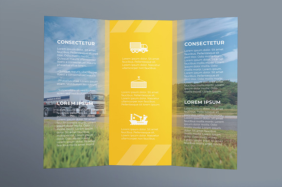 Trucking Logistics Brochure Trifold in Brochure Templates - product preview 2